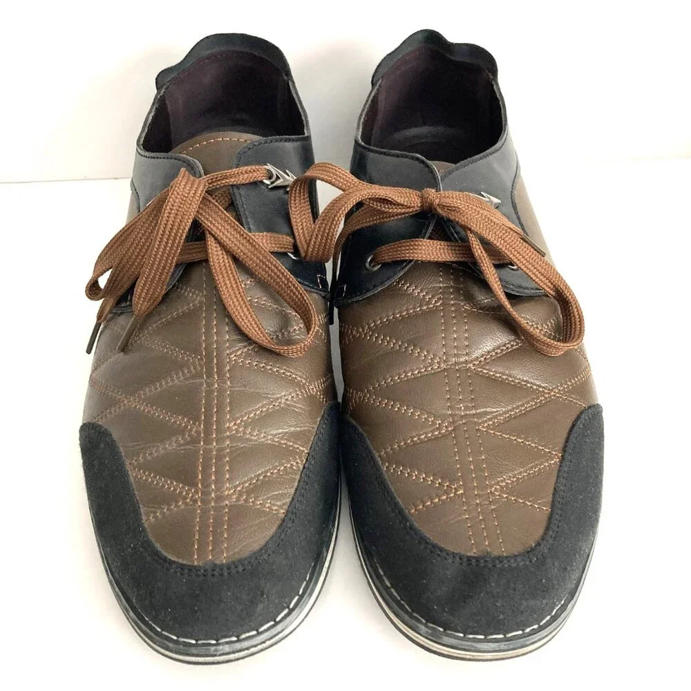 Cosidram  Brown Quilted Oxford Sneakers - Size 11.5 (China 46)